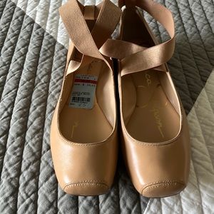 JESSICA SIMPSON ANKLE STRAP BALLET FLATS